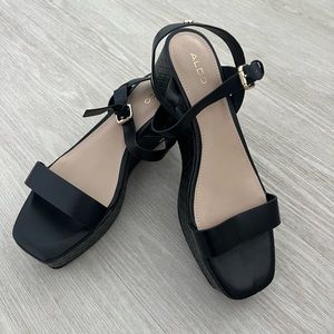 Aldo Platform Black Sandals